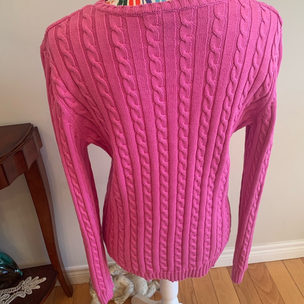 Ralph Lauren Vibrant Pink Cable Knit Sweater - Picture 5 of 7
